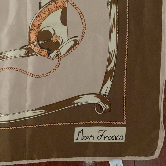 Vintage Mari France Silk Equestrian Scarf - Picture 2 of 10